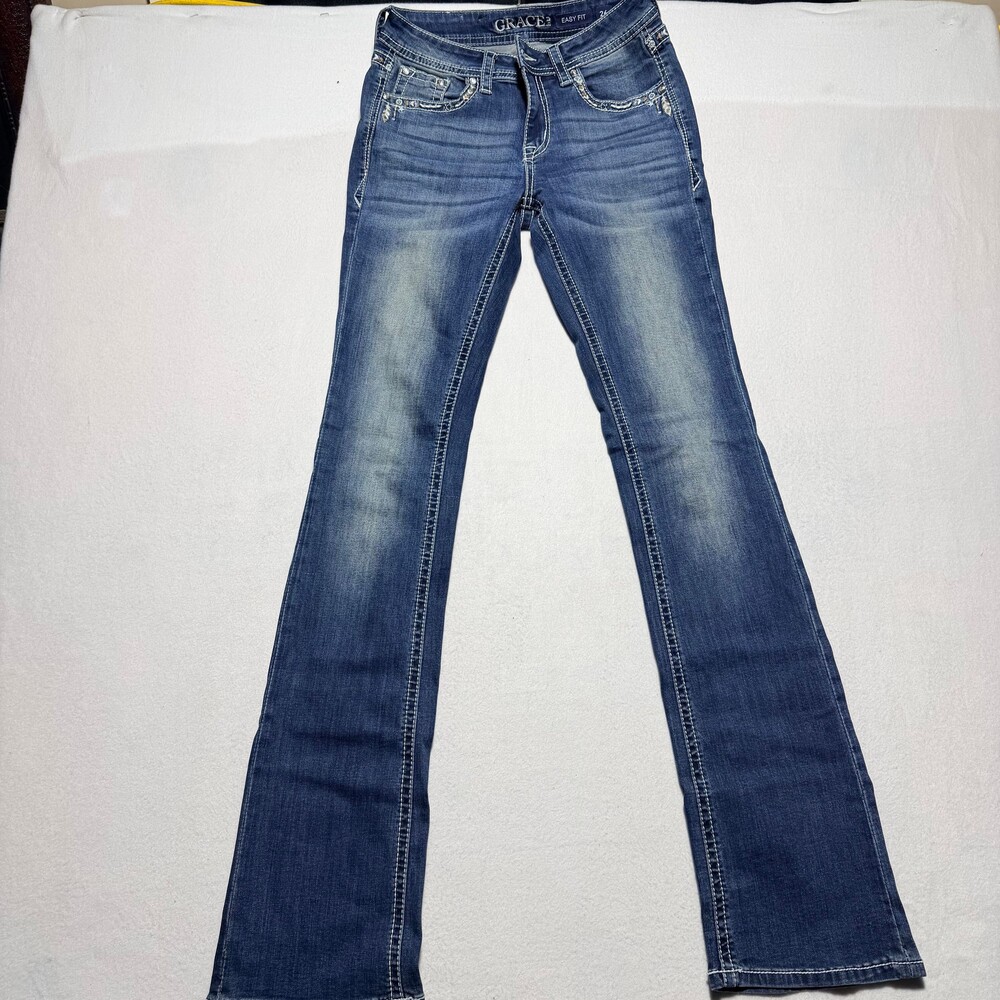 Grace Easy Fit Jeans Size 26 Blue Denim Women's Casual Pants